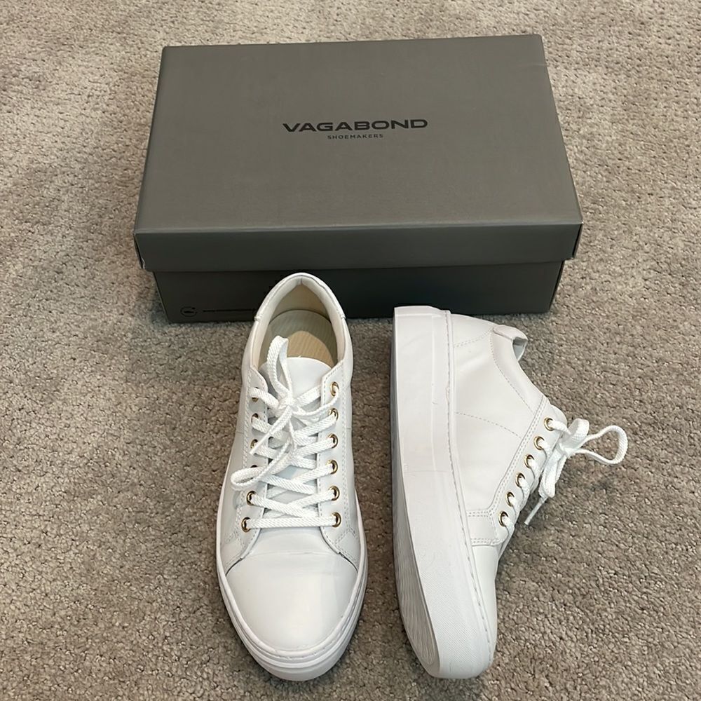 White platform sneakers
